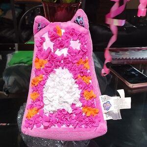 Pink Plush Cat Pillow